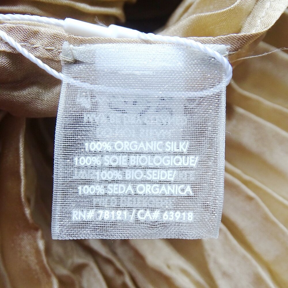 Eileen Fisher Crinkled Lightweight Scarf in Beige/Tan - Picture 8 of 8